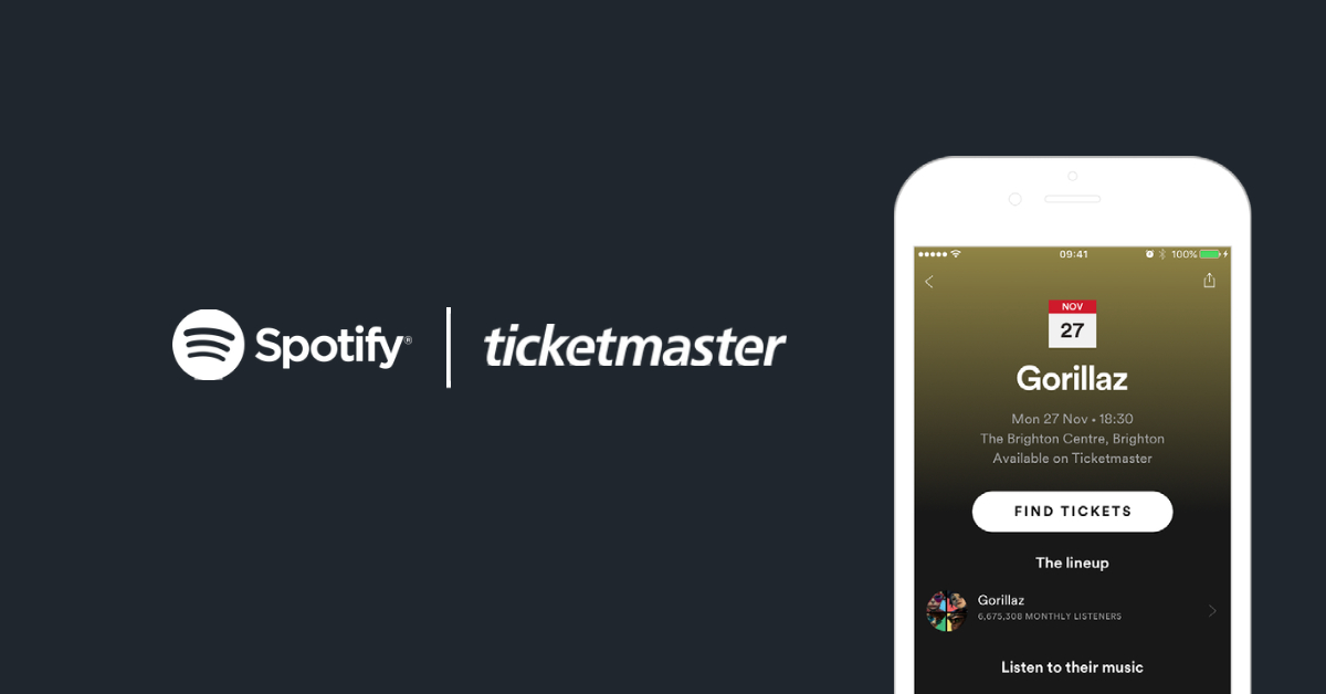 Visste du at Ticketmaster har et samarbeid med Spotify?